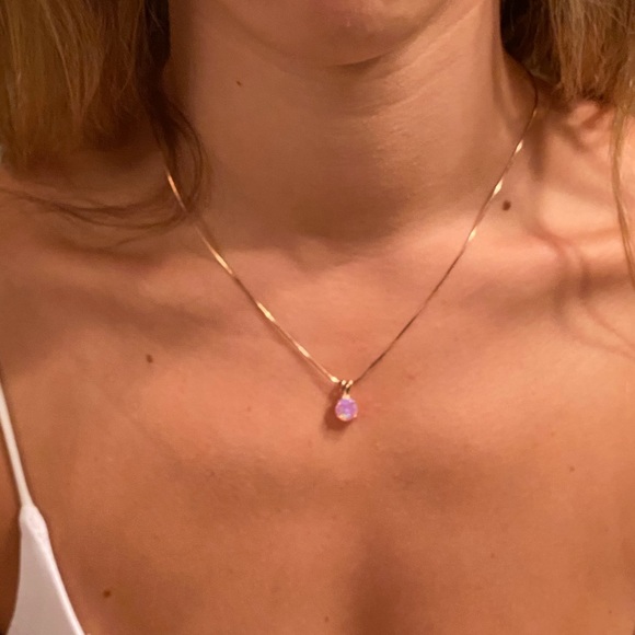Rose GP Pink Opal Earring/Necklace Set - Picture 8 of 16